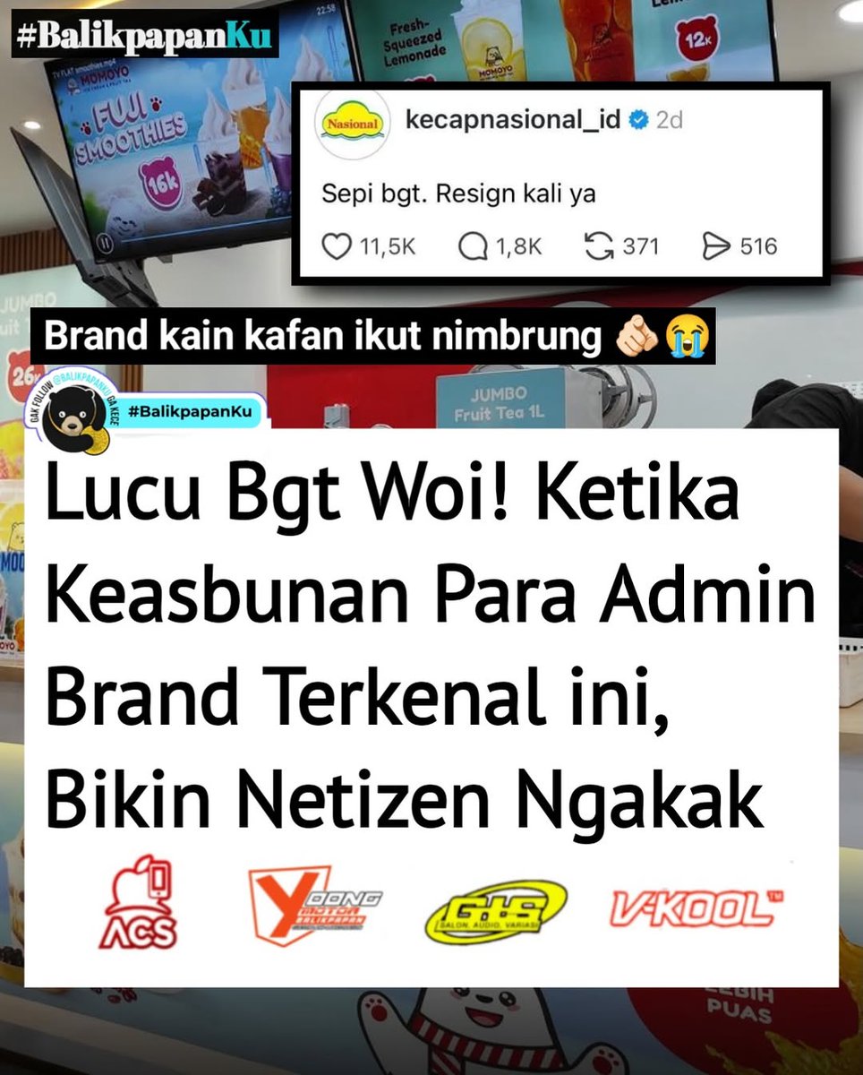 Keasbunan para admin Brand terkenal ini bikin ngakak 😅