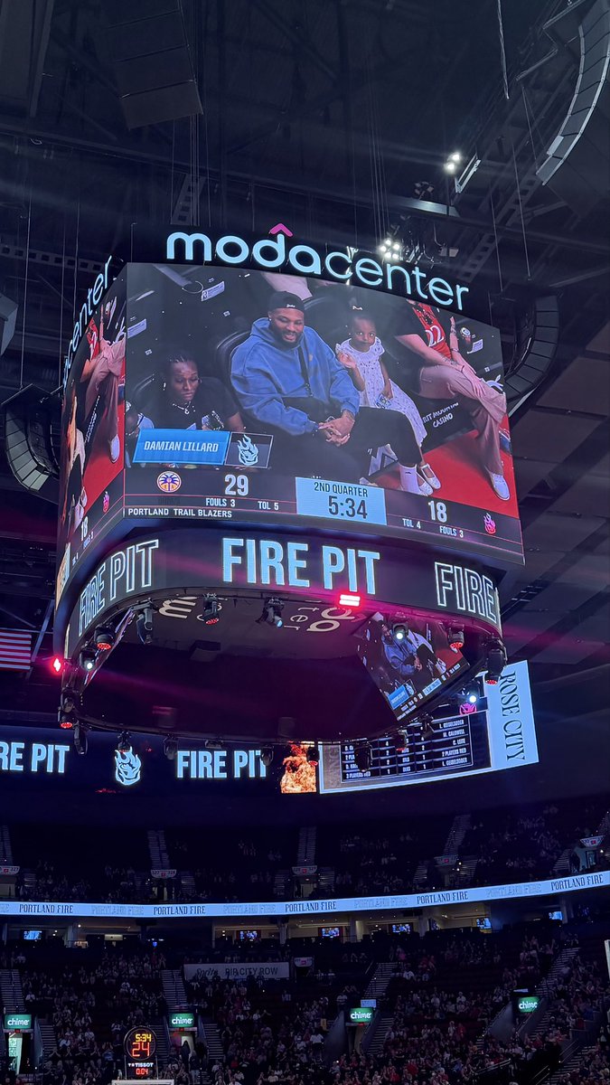 1MarkCoker's tweet image. @Dame_Lillard here at today’s @theportlandfire pre season game with his daughter. 
We are all #RipCity !
