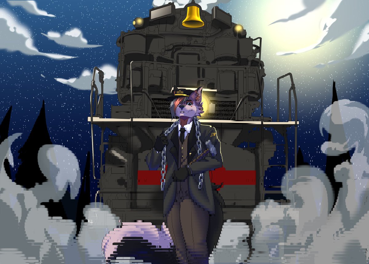 AshHellhound's tweet photo. Fursona + Favorite train: https://t.co/vdx1dGwGQQ