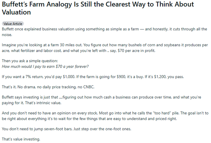CDInewsletter's tweet photo. I❤️this extremely simple way to look at valuation. https://t.co/oR29afpRVH