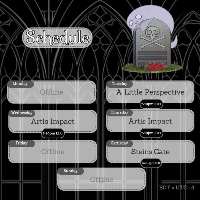 trollymog's tweet image. This week's #streamschedule:

Tue: A Little Perspective! It's a chill abstract, perspective-based puzzle game. Time to get frustrated and relaxed at the same time.

Wed&amp;amp;Thu: Artis Impact

Sat: More Steins;Gate!

#twitch #smallstreamer