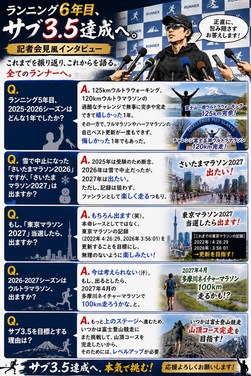 NAO＠ROAD_2027年1月サブ3.5目標 tweet media