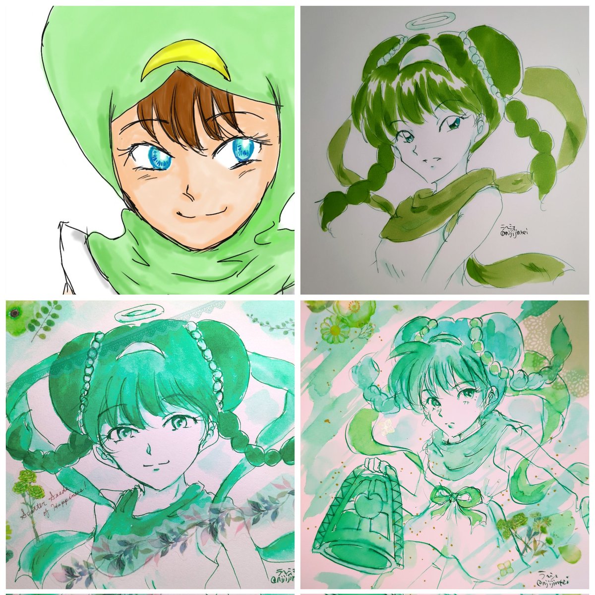 推しカラーの日！
(過去絵ですいません)

#みどりの日
#ビックリマン
#メイドン豊使
#セレンス
