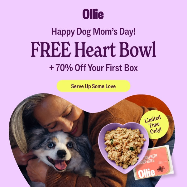 MomsWhoSave's tweet image. 70% OFF your Ollie box + FREE Welcome Kit &amp;amp; a FREE Heart Bowl!🐶❤️

GO ➡️ theblogcm.com/53S/eI2a

🥩 Made w/ real, human-grade ingredients
🧑‍⚕️ Formulated w/ vet nutritionists
🐾 Designed to show your love in every meal

Give your pup the gift of real food! 🎁

#deals #dogs