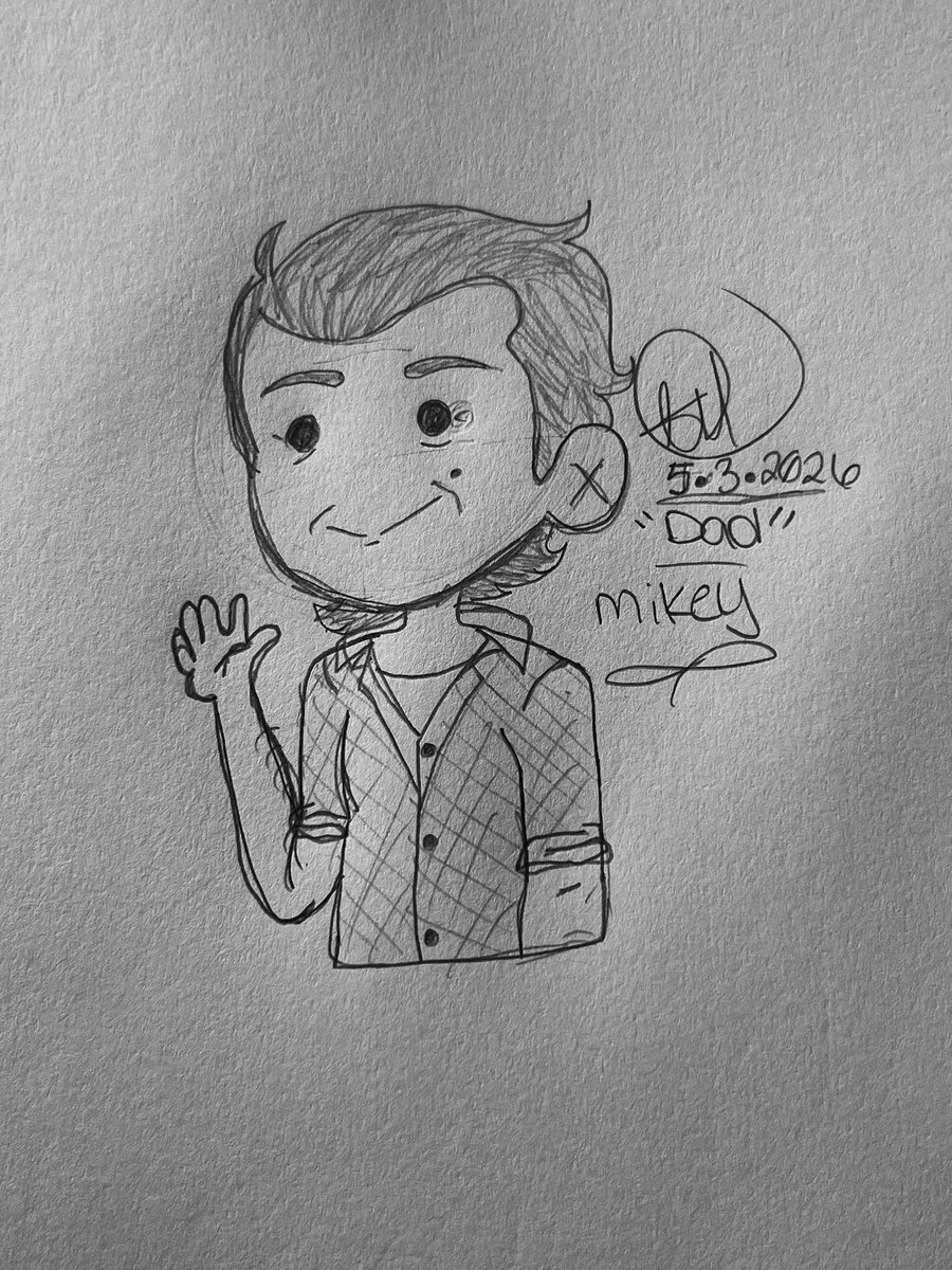 KelsOCray's tweet photo. A quick lil Mikey doodle! @ned_luke 
I have not drawn the dad in a LONG time! https://t.co/pgSXtuSWu5
