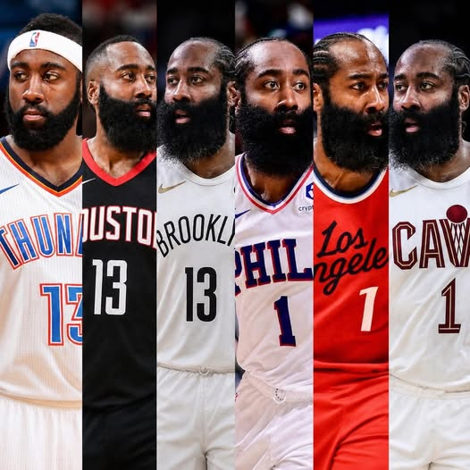 NBANOTICIIAS's tweet photo. James Harden es el primer jugador en historia de la NBA, en jugar un Juego 7 con seis equipos diferentes. https://t.co/LgCuKbgu60
