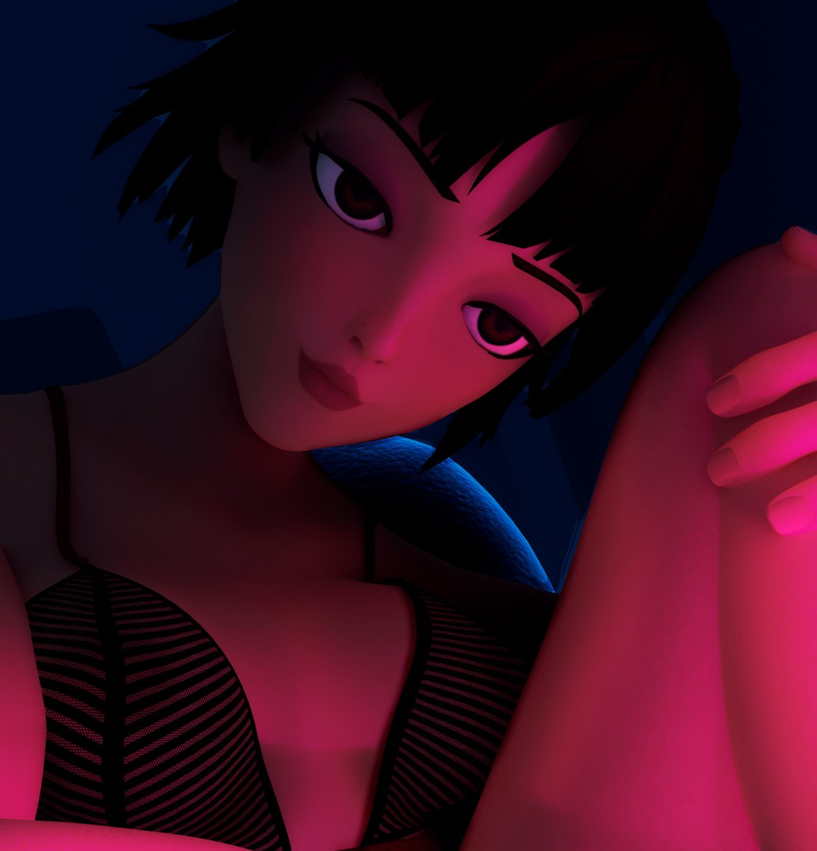 nexproyArts's tweet image. Oh, you look so lonely #blender #3D #sexy #persona5royal #persona5 #makotonijima