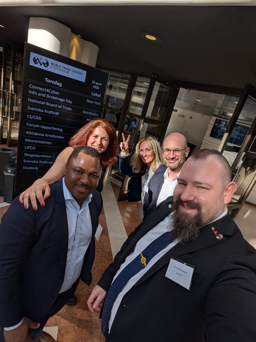 secpoint's tweet photo. Great to meet Samuel A. Adewole, Andreas Malik, Linda Bjärnebro, and Simona Pedde at Connect4Cyber 2026 in Stockholm.

It was a pleasure to connect, exchange perspectives, and discuss opportunities for cooperation across the Nordic and European ecosystem.

Great networking across multiple countries, bringing together diverse experience and new opportunities.

Thank you all for the good conversations and the positive energy at the event. I look forward to staying in touch.

#SecPoint #Connect4Cyber #Stockholm #CyberResilience #Networking