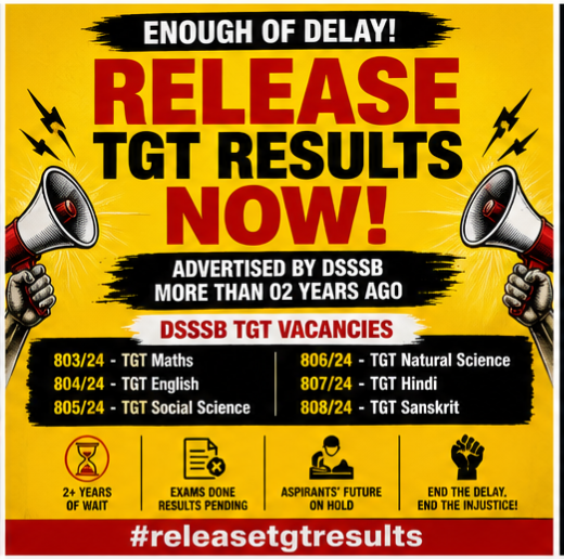 HappyPerso6097's tweet photo. It's been more than 02 years since the publication of TGT vacancies. Enough is enough. 
Declare TGT's Result Now.
#releasetgtresults
@LtGovDelhi

@Dir_Education

@dsssbofficial

@gupta_rekha

@CMODelhi
 
@LokNiwasDelhi https://t.co/pPEY8N8V68