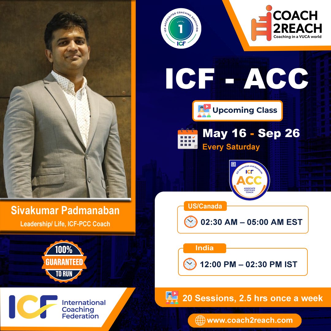 Coach2Reach's tweet photo. <!--br {mso-data-placement:same-cell;}-->Caption: 🌟 ICF-ACC Certification Program
Associate Certified Coach

Start your professional coaching journey with a globally recognized credential from the International Coaching Federation (ICF).

#ICFACC #ICFCoaching https://t.co/UIeMN1hjg1