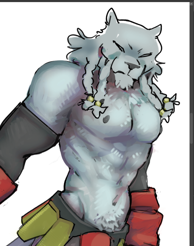 MindKog's tweet photo. I gotta practice burly dudes more, always struggle making pecs look right. https://t.co/qhYYmse5V4