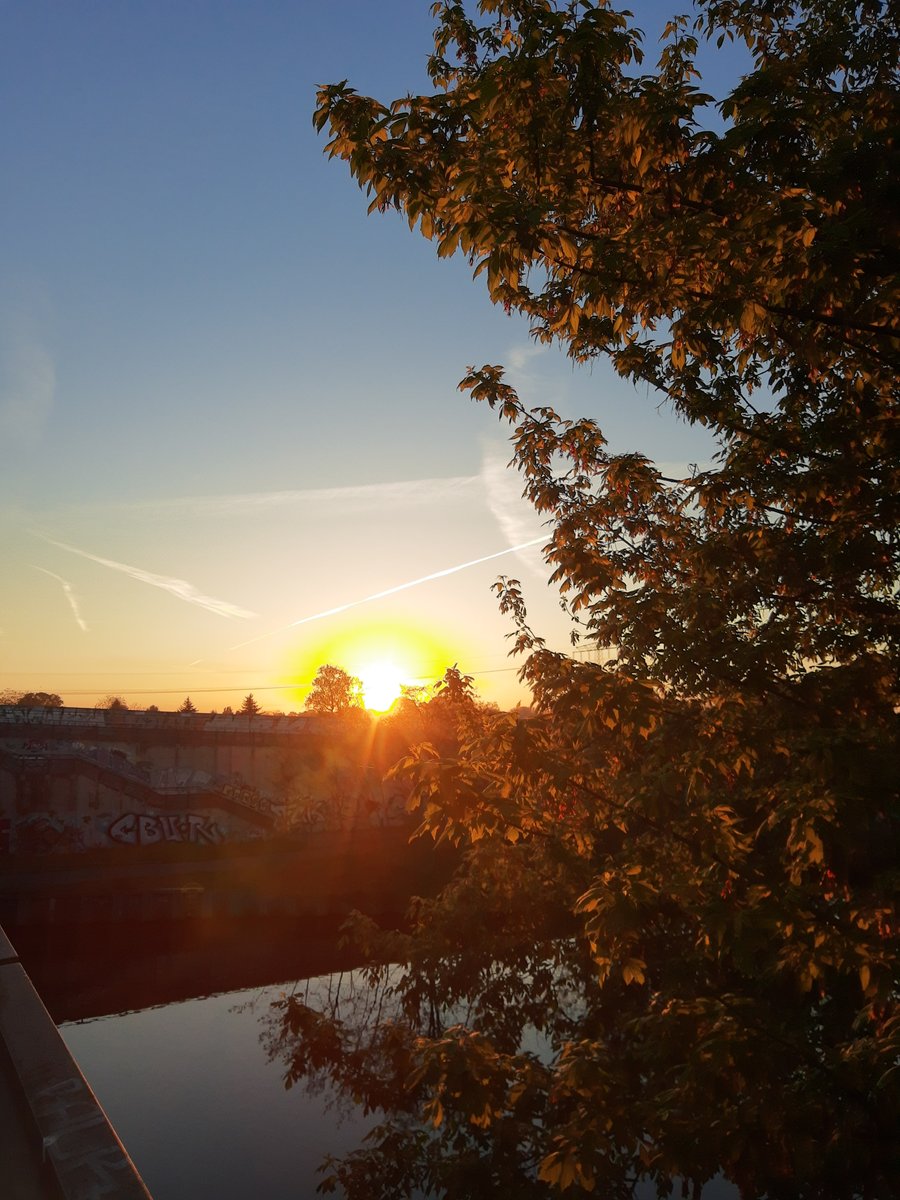 Good Morning, everyone! A peaceful sunrise over the city and the calm ...