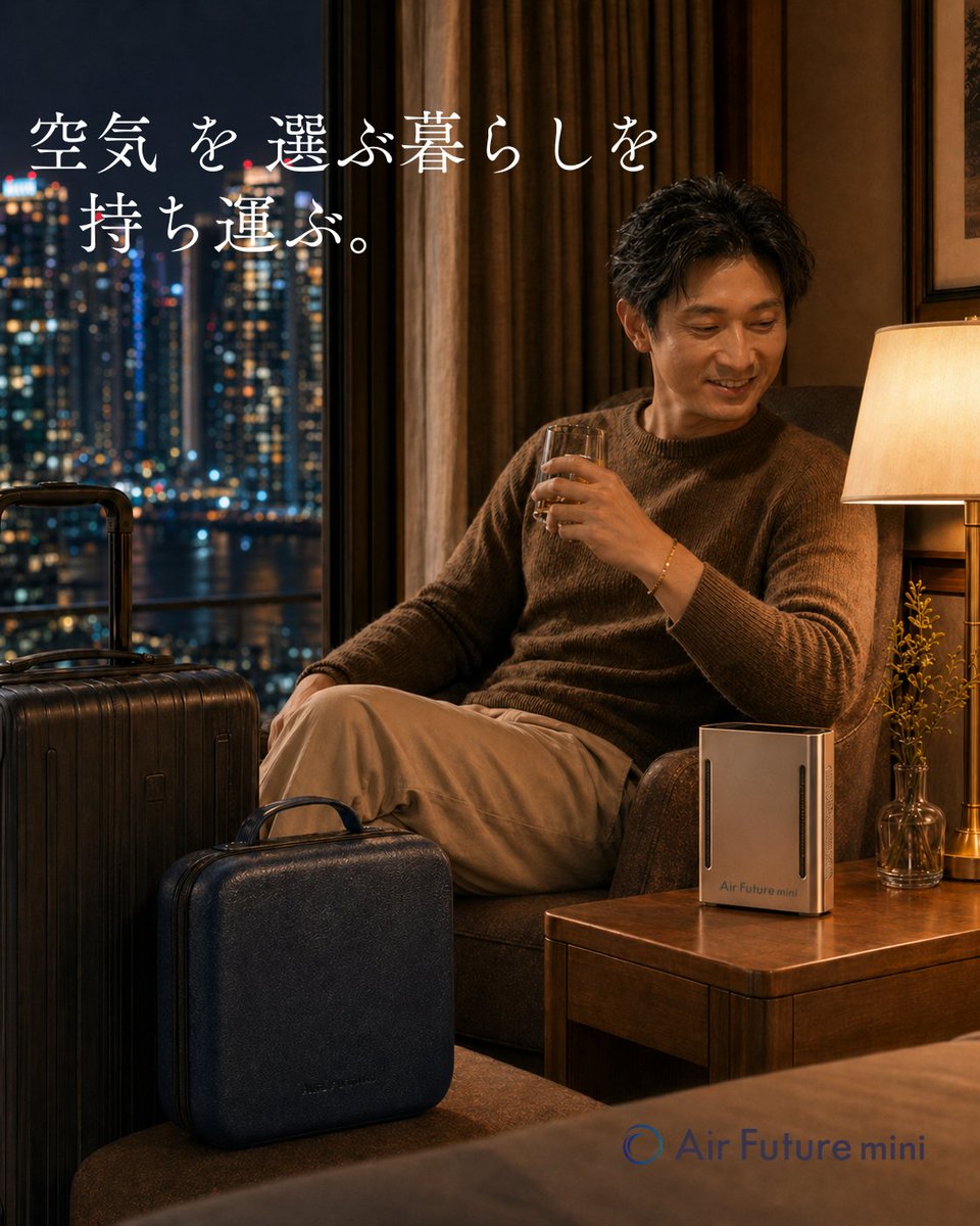 AIRFUTUREKUN's tweet photo. 旅先のホテルで、
なんとなく空気が合わないと感じることがあります。

香り。
こもり感。

出張先でも、旅先でも、
いつもの自分に戻れる空間を。

空気を選ぶ暮らしを、
持ち運ぶ。

近日、Air Future miniに関するご案内を予定しています。
#AirFuturemini #出張 #旅行 https://t.co/A4kEurMAQo