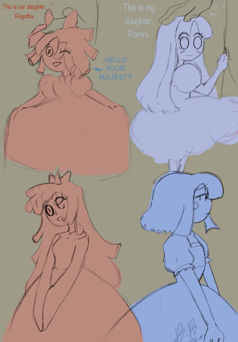 _blubunnii_'s tweet photo. Saw people liking the royalty comic I did before here’s one I worked on a while ago titled- the princesses #ragatha #pomni #theamazingdigitalcircus https://t.co/p91hc2jA3Z