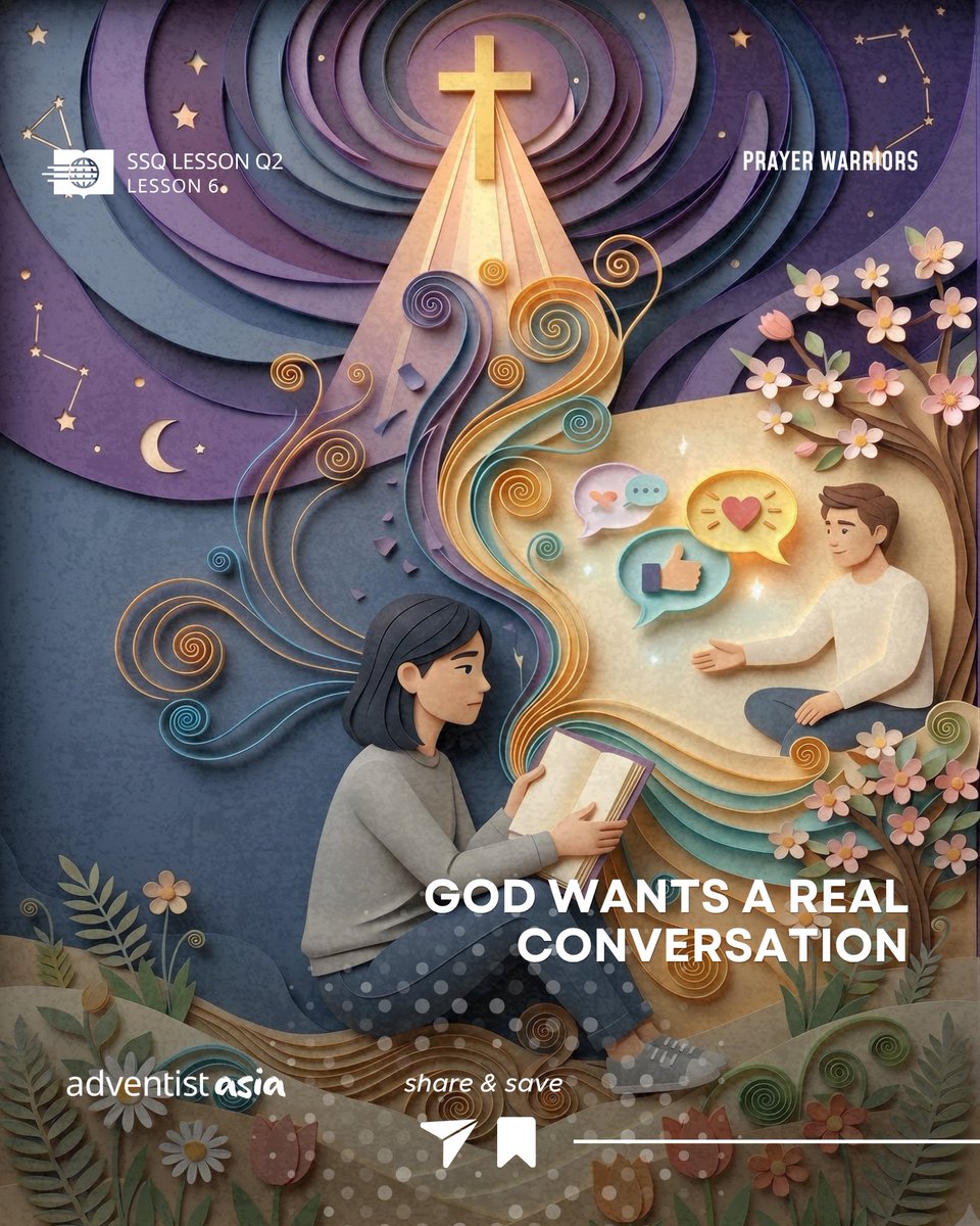 adventistasia's tweet image. #Prayer isn't a sleepy mumble or a 911 call. It's opening your heart to a friend. Stop guilting yourself to pray longer; just ask God to make Himself known. What helps you talk to God like a friend? 👇

Study this week's lesson: sabbath-school.adventech.io/en/2026-02/06/…

#SabbathSchool #Prayer