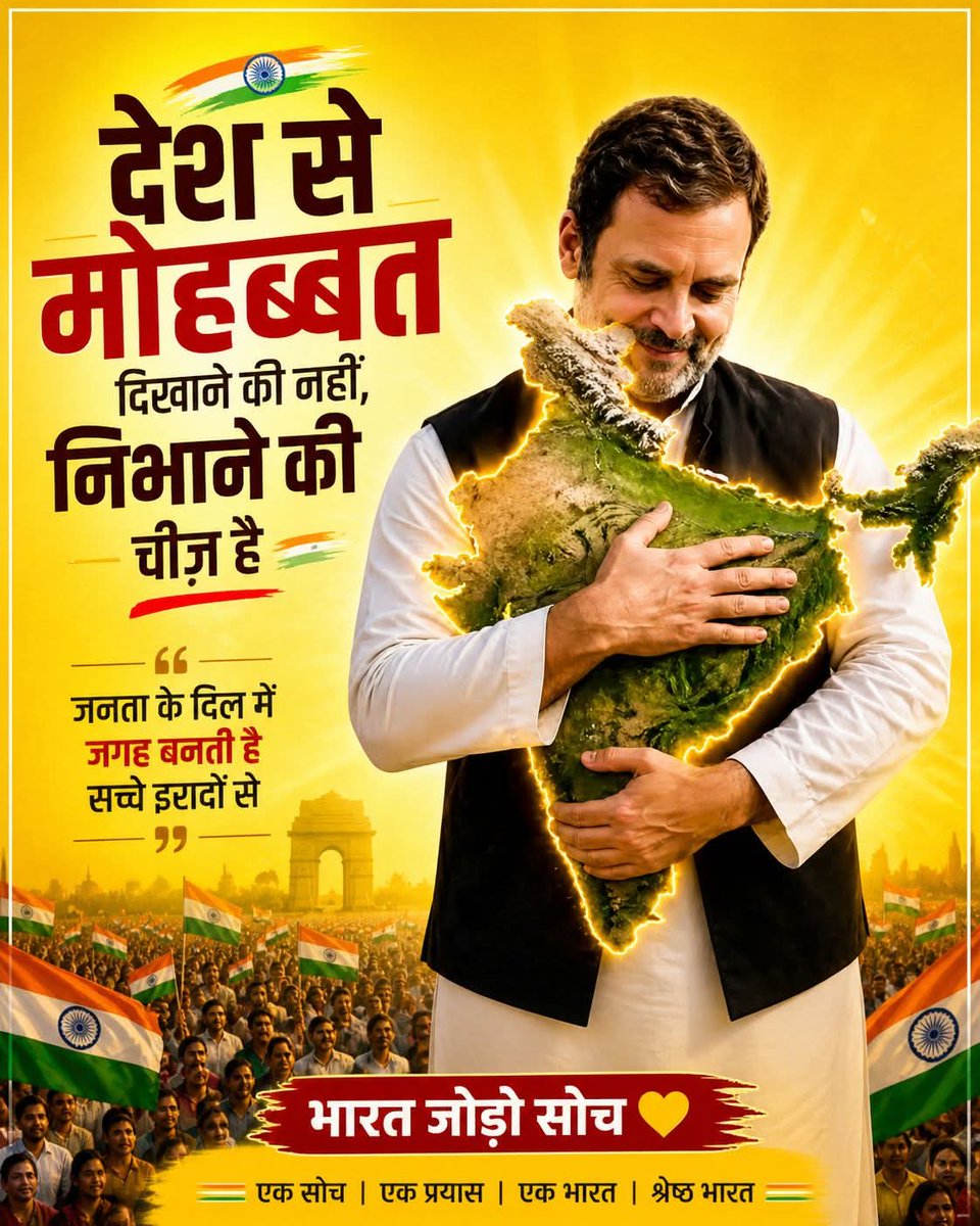 AjitDeol75's tweet photo. देश से सच्चा प्यार दिखावे से नहीं, जज़्बे से होता है 🇮🇳
जो दिल से जुड़े, वही नेता कहलाते हैं ❤️

#India #RahulGandhi #DeshPrem #YouthVoice #Politics #IndiaFirst 🇮🇳 https://t.co/p3dYpvzTih
