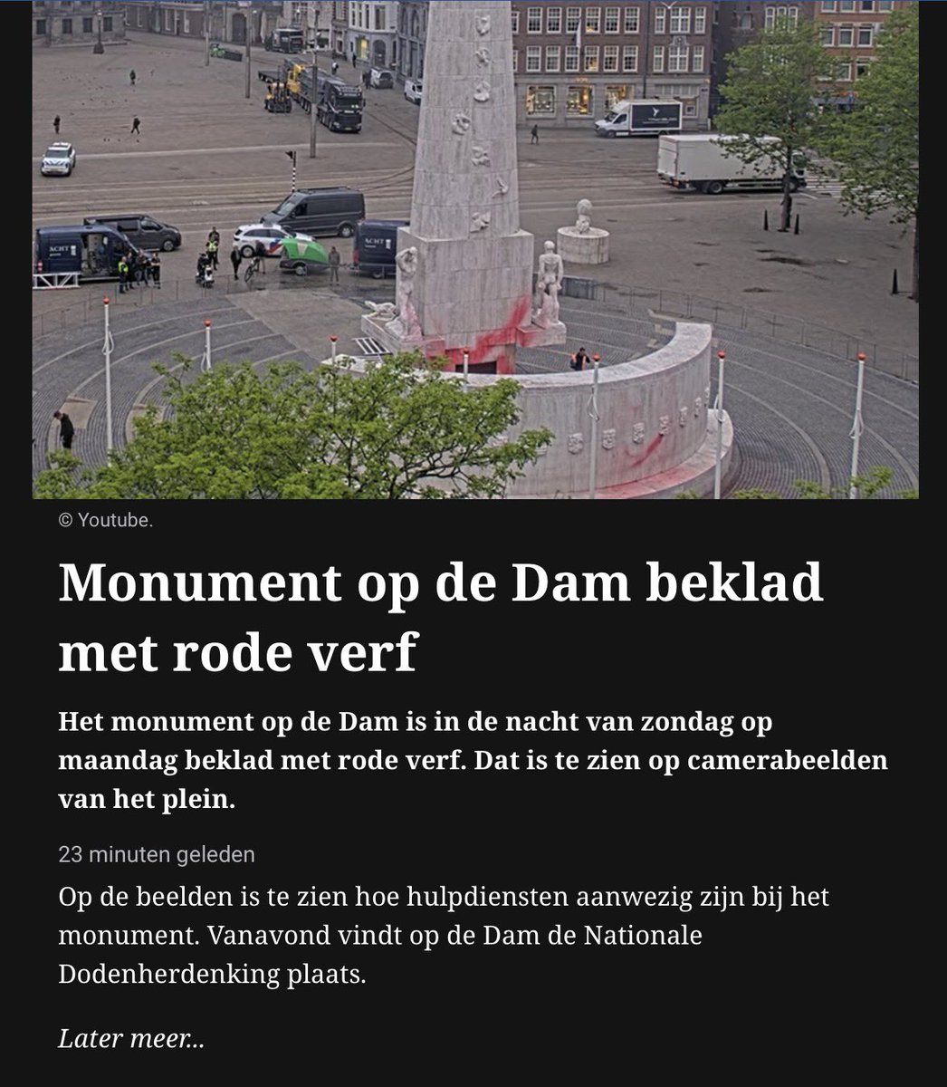Schandalig. Er zijn dus lieden die nul respect hebben voor onze nationale Dodenherdenking. 
Maar dat wisten wel al, helaas.