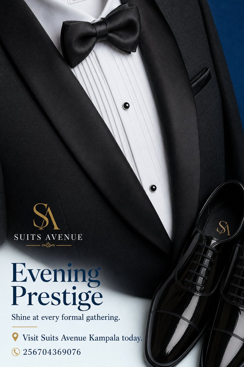AvenueSuits's tweet image. Your look should introduce you: a shawl lapel that sits flat and clean shoulders frame the face—pair with a crisp pleated white shirt and glossy patent shoes for immediate authority. Advice from Suits Avenue’s tailoring practice . #SuitsAvenue #MensStyle #Kampala #Confidence…