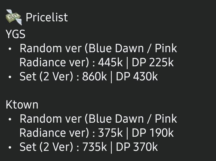 🪽[OPEN PO] TAEYANG - QUINTESSENCE ALBUM🪽

💸 Pricelist on pict

🗓Close : 15 Mei 2026

✅️POB Web
✅️Shipping+Tax (est 500gr)
❌️Packing
📍Bekasi

📝Form Order:
bit.ly/LH-Form-Order