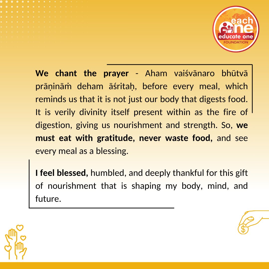 Each1EducateOne's tweet photo. At Each One Educate One Foundation, our free-of-charge holistic residential education ensures students receive healthy nourishment, quality care.
Support brighter futures.

To support a child’s and youth’s education, click         https://t.co/UVK4XlHqIR  

#NutritionForEducation https://t.co/4mXE4edNH3