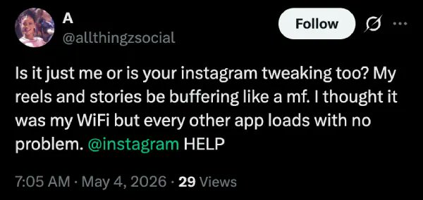 PiunikaWeb's tweet image. Some Instagram users are stuck dealing with what seems to be a widespread glitch that is breaking the home feed and causing Reels to endlessly buffer.

Reports about these issues started cropping up late yesterday, and we’re still seeing more complaints surfacing today.

Details: