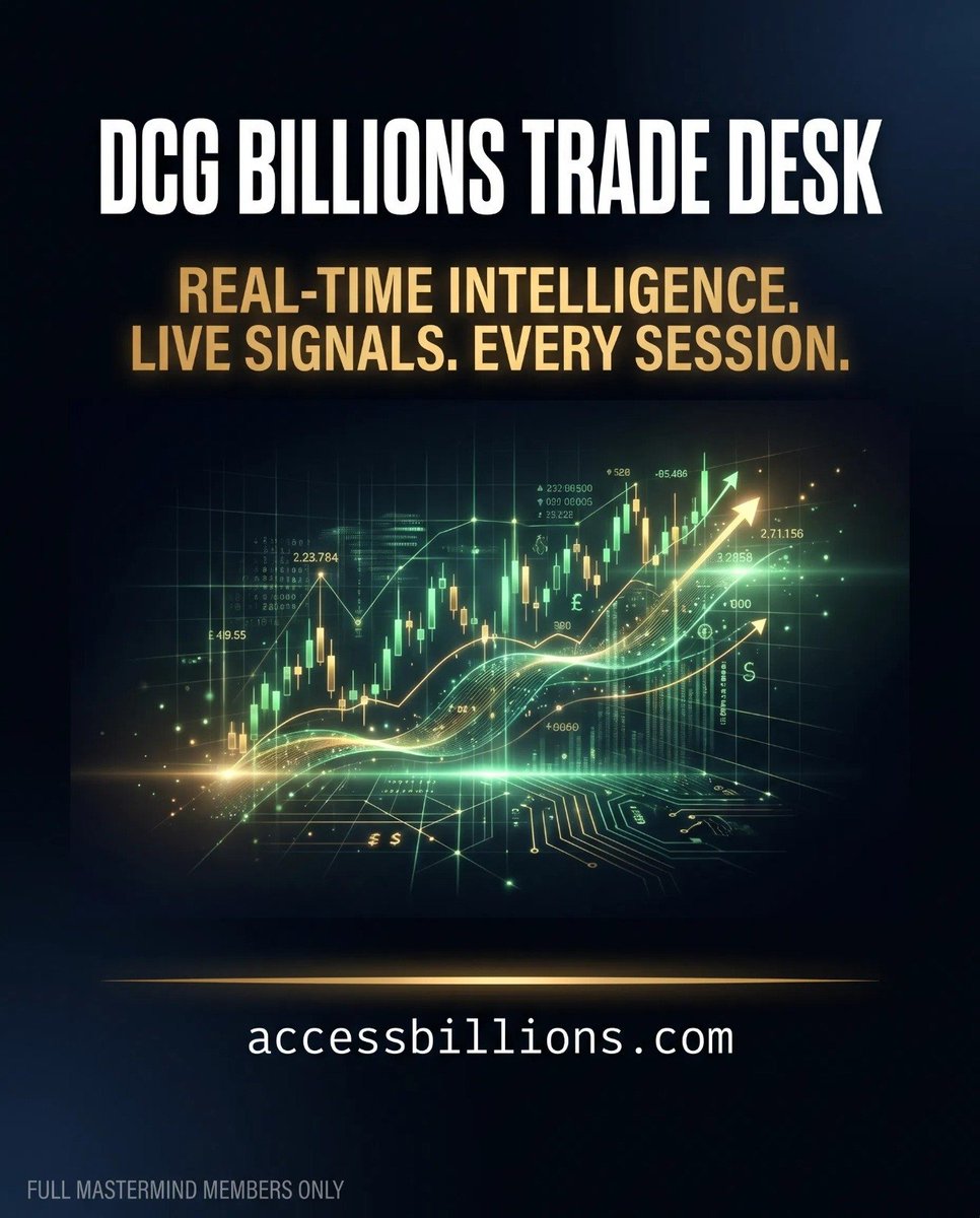 Jamar_100's tweet photo. DCG BILLIONS TRADE DESK — NOW LIVE 📷
Full Mastermind members — your real-time trade desk is operational at [https://t.co/XqPaQ5exgm](https://t.co/XqPaQ5exgm)
📷 Live intraday signals every session
📷 Ms. Cleo — news & rumor intelligence on schedule
📷 DCG Billions — macro briefings & regime reads
📷 Bonus play alerts — strongest setup across all agents
📷 Auto-executor goes live 7:30 AM PST daily
DCG Operations is initiated for May. Let the agents work.
📷 [https://t.co/XqPaQ5exgm]