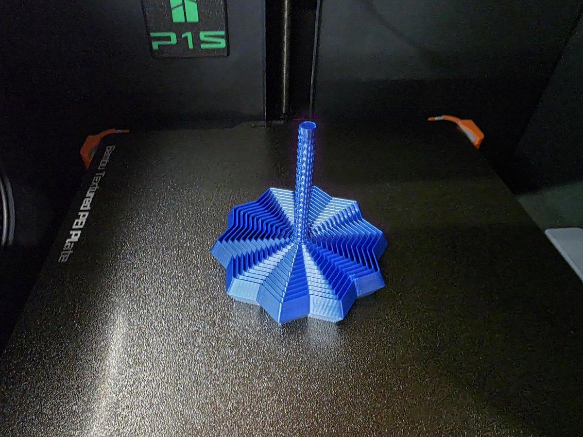 yamaFabLab's tweet image. 3Dプリンタで「10 Star fidget design」を出力。その3。
サイズが小。

フィラメントは、Bambu Lab PLAシルク。シルクは光沢があって良い。
タイムラプス動画

#10StarFidgetDesign
#3Dプリンタ
#タイムラプス