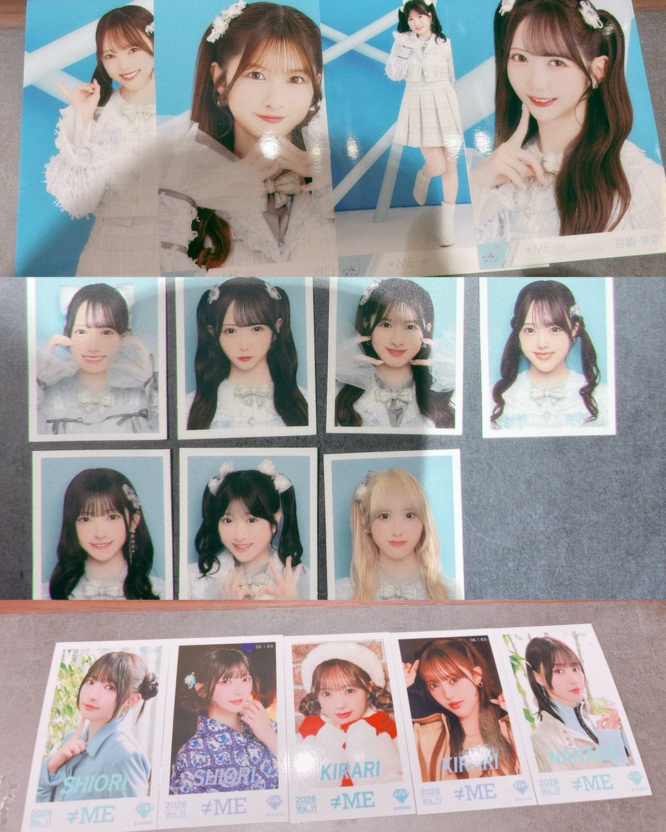 equalsugar's tweet photo. ノイミー IDフォト ミニフォト 生写真
4カットフォトカード トレ 交換

譲：画像２枚目
鈴木 谷崎 川中子 永田 落合 河口 冨田

求：画像1枚目 💖優先◀◁🩵
本田優先

夜公演参戦で現在有明ガーデン内におります！ https://t.co/3nmo4ko43g