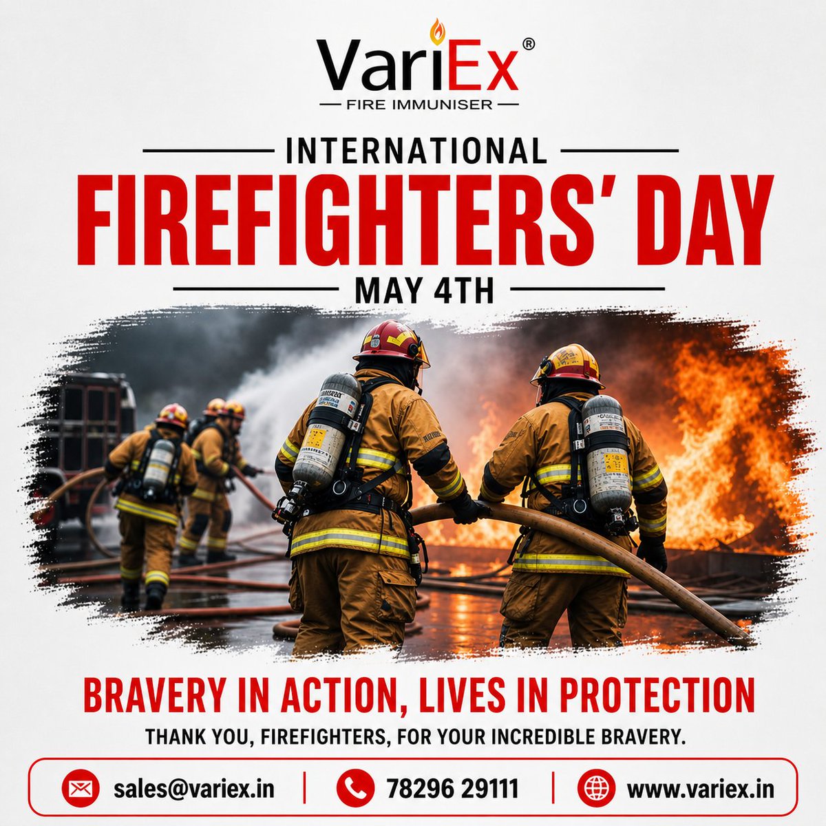 VariEXfire's tweet photo. Saluting the courage and dedication of firefighters who risk their lives to save others. 🔥👨‍🚒

Bravery in Action. Lives in Protection.

📞 78296 29111
🌐 https://t.co/bJt8RJUeT1

#FirefightersDay #Heroes #FireSafety #Variex #Respect https://t.co/KIMqtlVosk