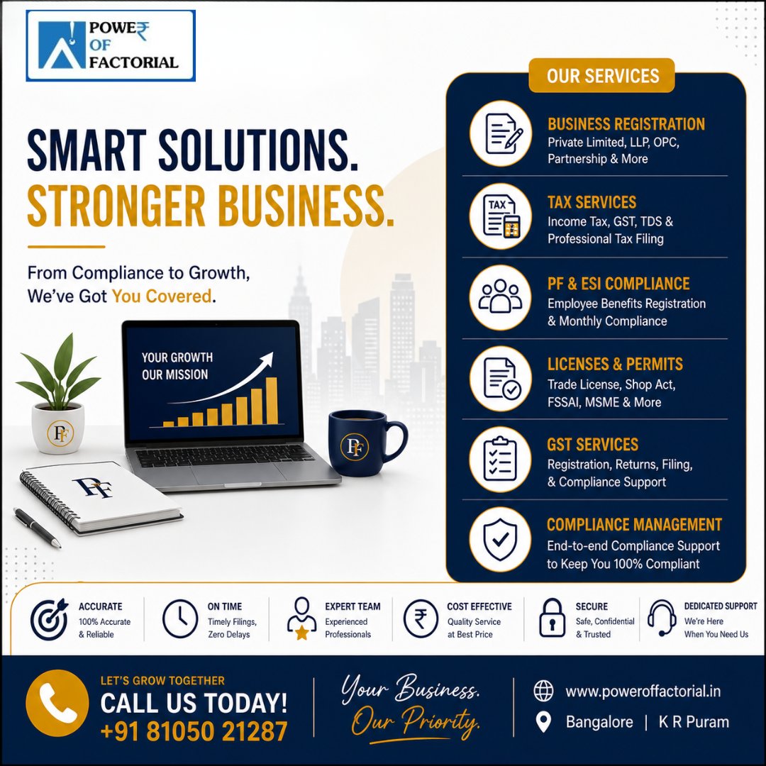 PowerOfactorial's tweet photo. Smart solutions build stronger businesses. 
📲 Let’s grow your business together
📞 +91 81050 21287

#BusinessGrowth #StartupIndia #EntrepreneurLife #BusinessSuccess #ComplianceMatters #TaxServices #GSTServices #PayrollServices #BusinessAdvisory #StartupSupport https://t.co/iyjRxMv1dI