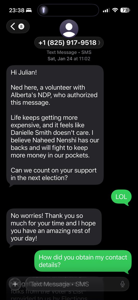 LordBaroni's tweet photo. @nenshi Where did you get my private phone number? https://t.co/sbNfLjmdYr