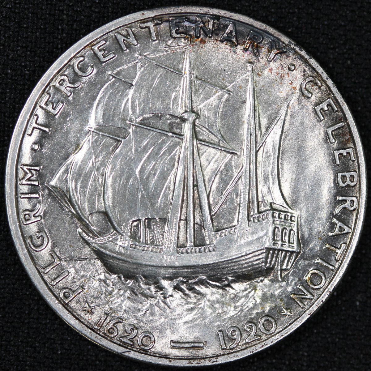 ピルグリム300周年記念 アメリカ ハーフダラー銀貨 1920年 Governor