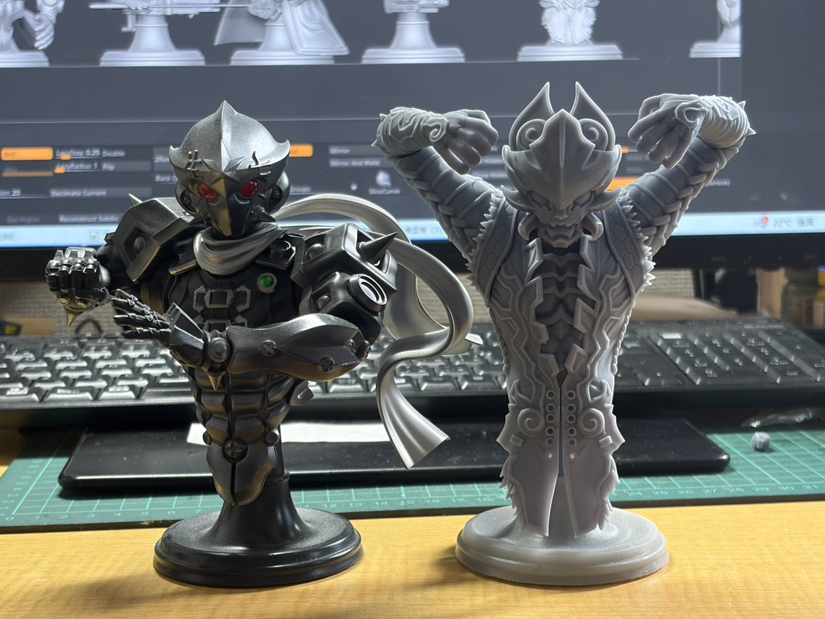 predator1715's tweet photo. 1/6怨身忍者　零鬼バスト
仮出力完了！ダボの付け忘れがあったけど、サイズは大丈夫そう。
髪とナタをつけたらさらにボリュームがでるはず。 https://t.co/OwEptN1vV7