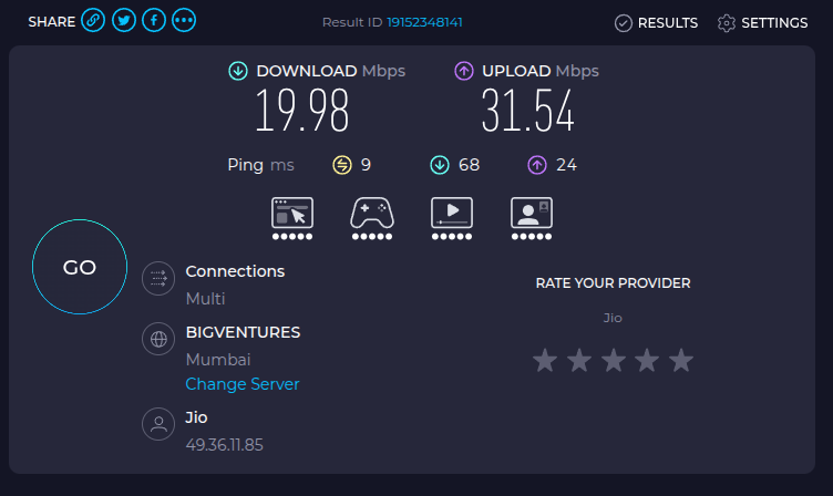 vkj73's tweet image. @jio_fiber @reliancejio @reliancegroup @TRAI #jiofiber #jio #trai Really bad service from Jio fiber.Paying for a 30Mbps service but getting download speeds of just 19Mbps.Just can't do any work from home And when the tech guy comes to check then it is all good so no action taken