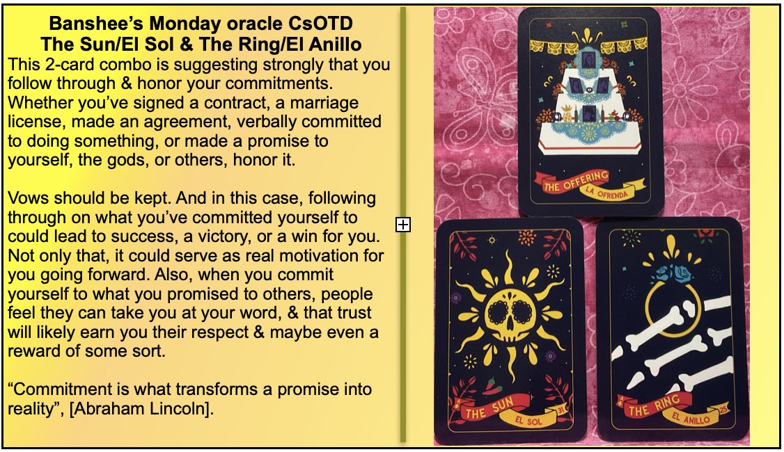 tftTarot4today's tweet image. Banshee: Hi everyone! Whether you get paid, recognition, or a reward for it, or nothing at all, you should honor your commitment. In this case, if you do, some success may come from it. Here’s my oracle CsOTD for Monday, May 4, 2026. #tarot #dailytarot #TarotReading