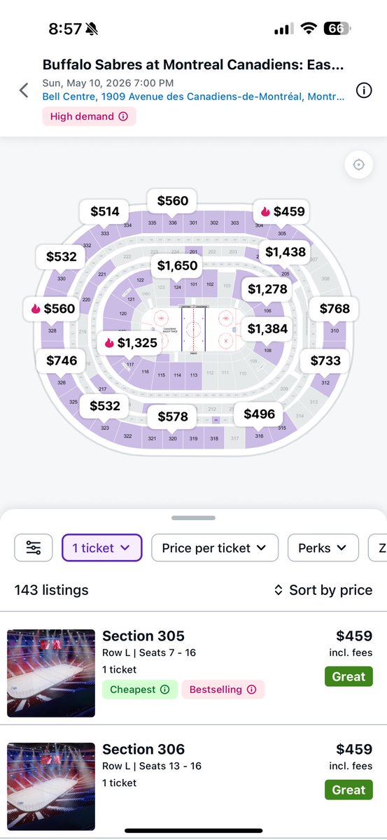 EricRauty's tweet photo. @JeremyWGR @OwenP29 Cheapest ticket Game 3 currently on Stubhub. https://t.co/4DLSXGsG2v