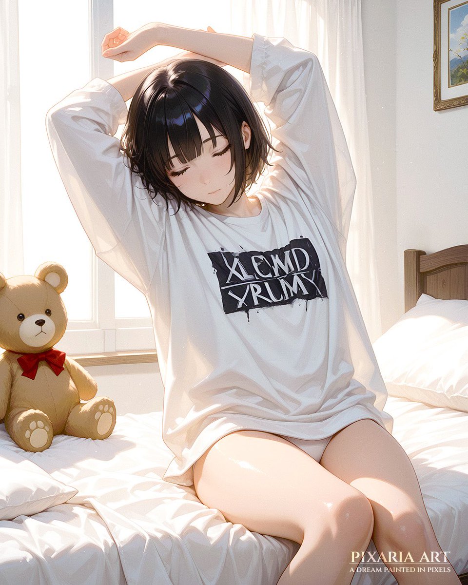 pixaria_art's tweet image. おはよぅ〜眠いなぁ🥱
#AIart