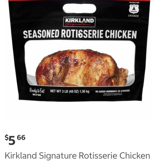 KCLongHair's tweet photo. It finally happened! Costco raised the price on their rotisserie chicken… to $5.66. Tell me it isn’t so! https://t.co/govHuaNNpL