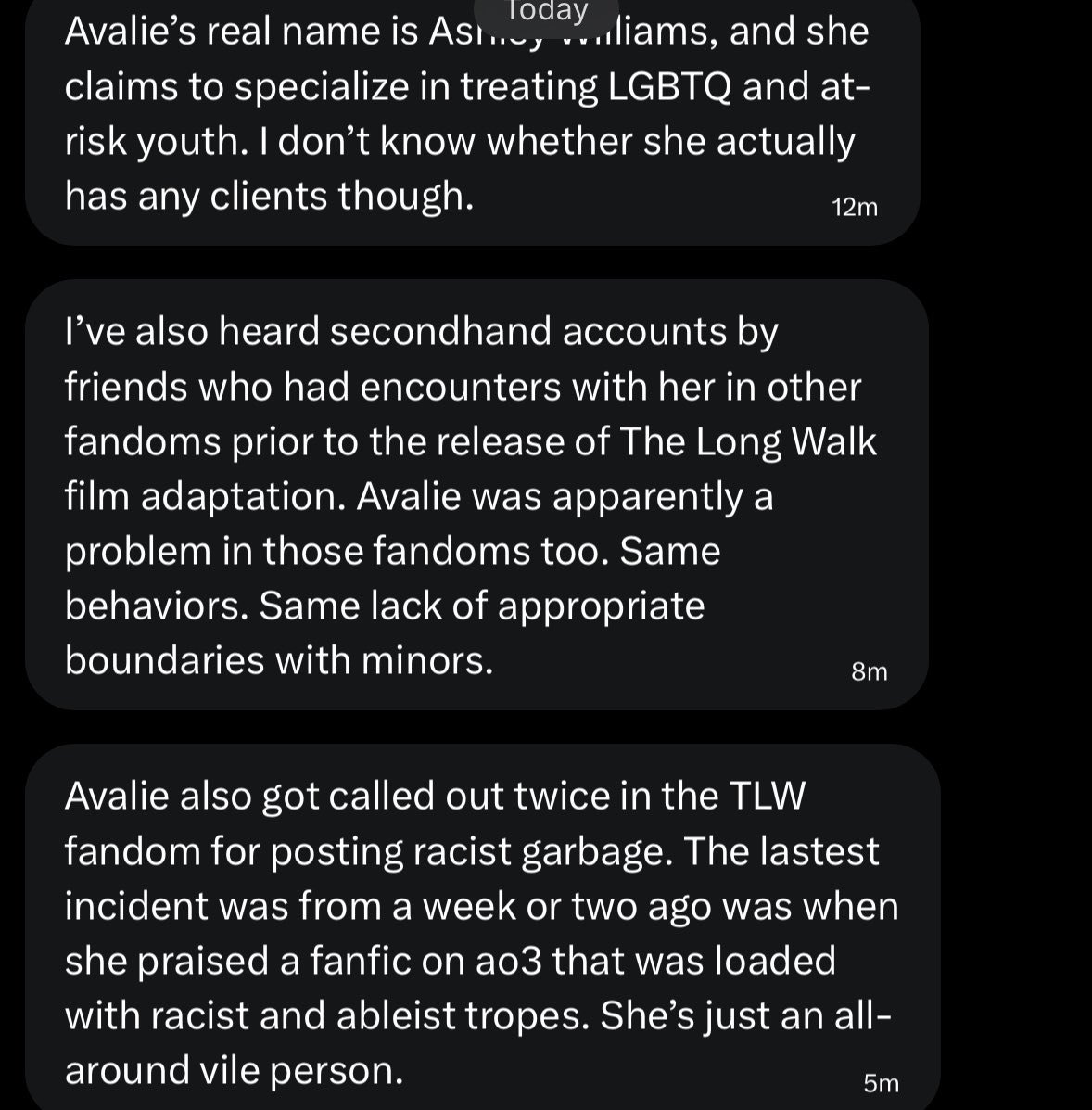 zeroo0q0's tweet image. Avalie has been stubborn in trying to understand why her past fandom adult peers wanted her to be cautious of her interactions with Minors. 

It has gotten so far that she was actively trying to attend a Minors Graduation without Parents Permission. 

Sent in Dm screenshot