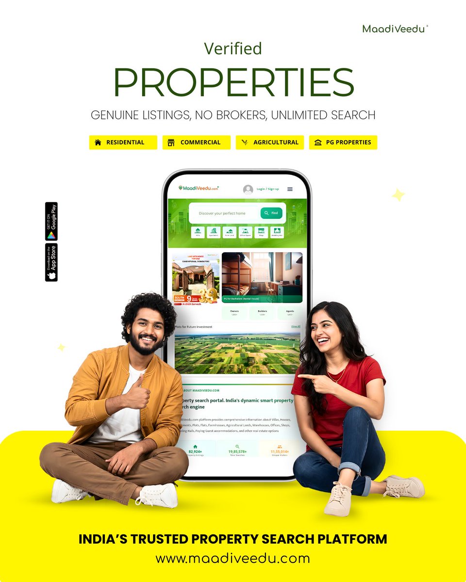 maadiveedu's tweet image. Verified Properties..
maadiveedu.com 
#maadiveedu #portal #india #free #Unlimited #property
