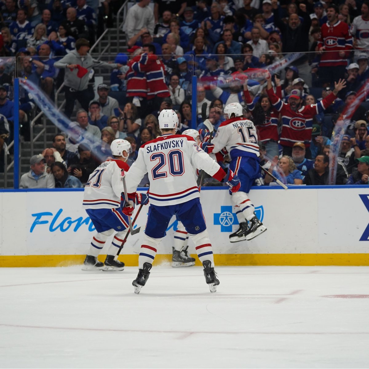 CanadiensMTL's tweet photo. ICYMI: Alex Newhook came through with the winner and Jakub Dobes held down the fort as the Habs advanced past the Bolts in Game 7 on Sunday

Highlights ↓ #GoHabsGo