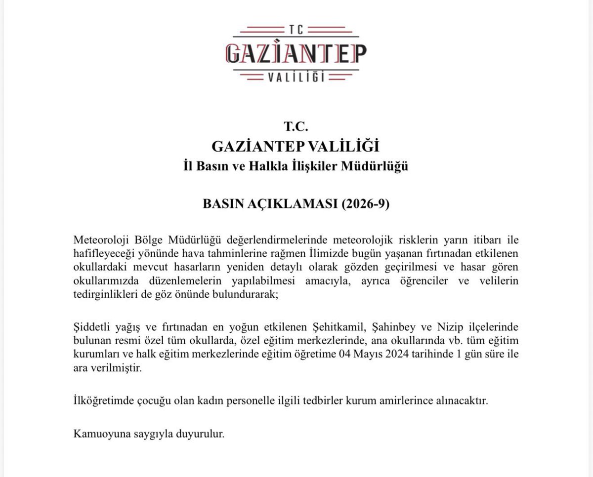 Şehitkamil Kaymakamlığı tweet media