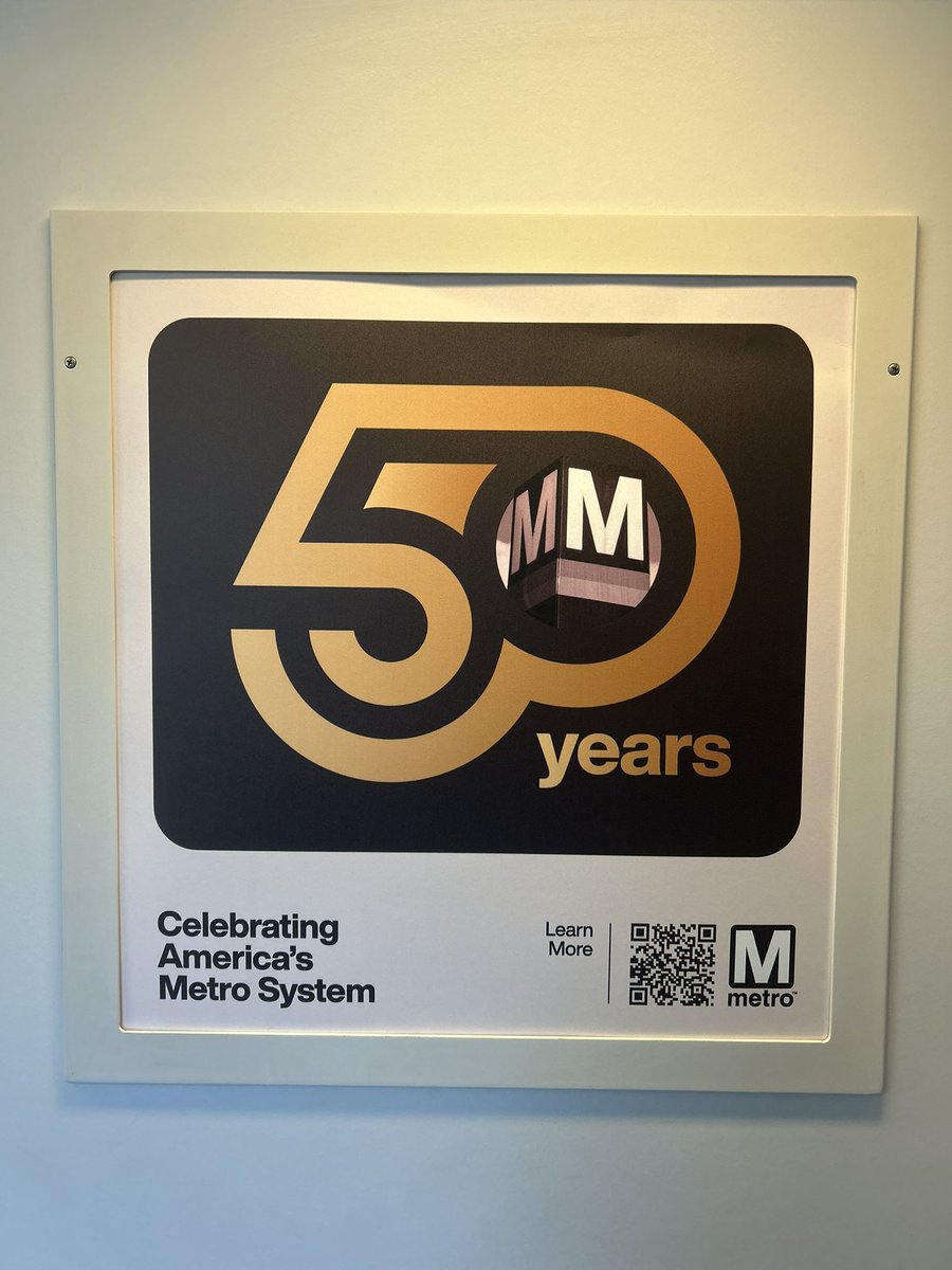 DCMetroMaker's tweet photo. Hey @wmata, whenever the 50th train gets undecorated you should sell off the 50 Years ad/card posters, like the past Pride &amp; July 4th ones! I’d love to buy one! https://t.co/8TdWVH17OO