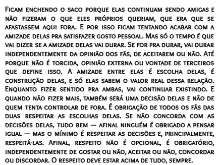 vih55435's tweet photo. @faderealittyy E isso, porque a maioria das  SOLOS das duas não aceita nem respeita de jeito nenhum as escolhas delas.  E querem a todo custo separar as duas, mandar nas decisões delas e ditar com quem elas têm que ter amizade. Se não concorda tudo bem, mas  tem que respeitar as escolhas delas. https://t.co/sv7gdN40SJ