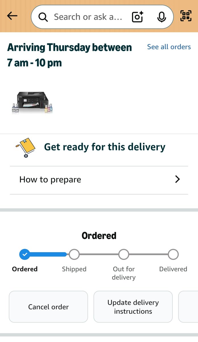 Bawalgarm's tweet image. @AmazonHelp @AmazonIN Pathetic! Ordered a Brother printer for my stationery shop on Apr 26 (Order 405-7240825-1594749). STILL hasn't shipped! Bounced between 9 agents giving lies &amp;amp; excuses. How will it arrive by May 7? Stop the scripts &amp;amp; give real answers! #AmazonIndia