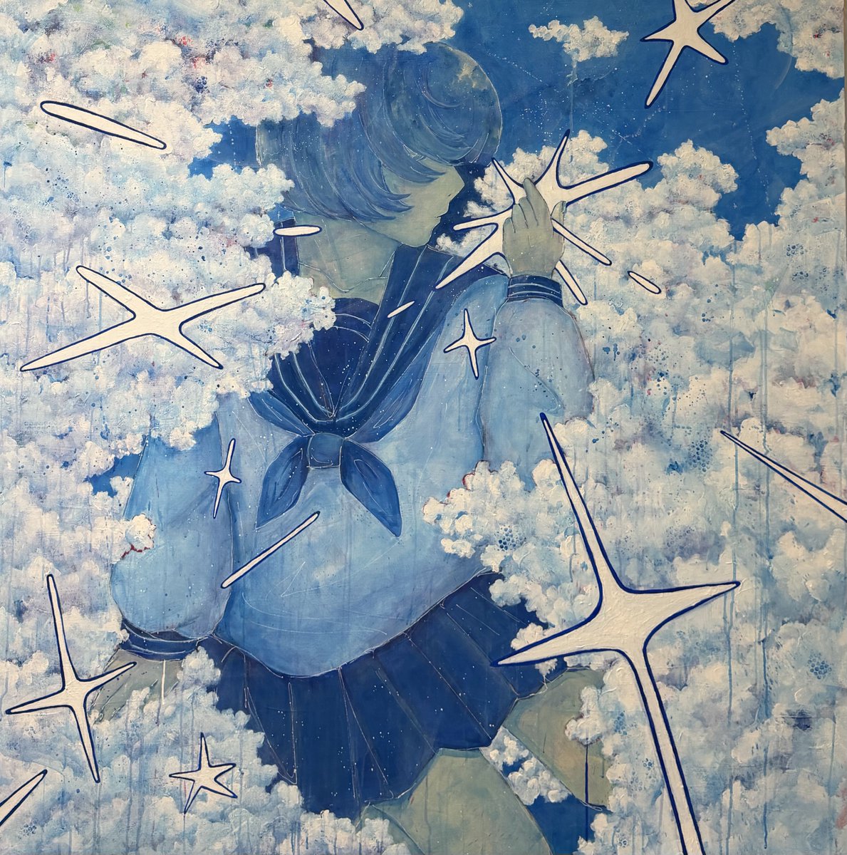 今回の絵画のラフ案～完成まで
2枚目が好みすぎてやる気失せてた