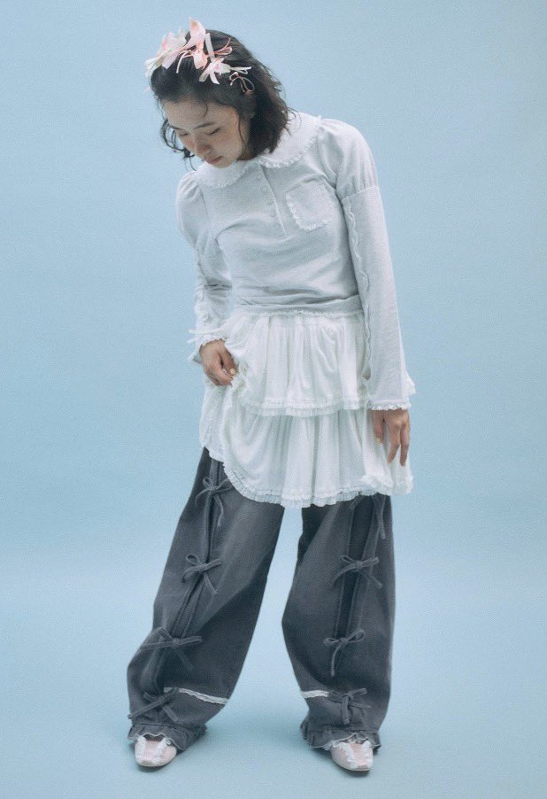 ▷おすすめアイテム バレルレッグリボンデニムパンツ ￥14,300円