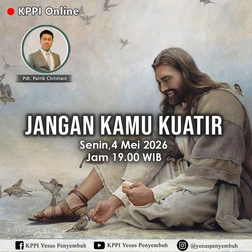 Yesus_Penyembuh's tweet photo. Syalom!             
Tahukah Saudara bahwa Tuhan Yesus sanggup menyembuhkan dan memberikan jalan keluar bagi permasalahan hidup Saudara?        

KPPI ONLINE YESUS PENYEMBUH:        
Senin, 4 Mei 2026     
Pukul: 19.00-20.00 WIB        

LIVE STREAMING KPPI YESUS PENYEMBUH https://t.co/5TBhR7lHap