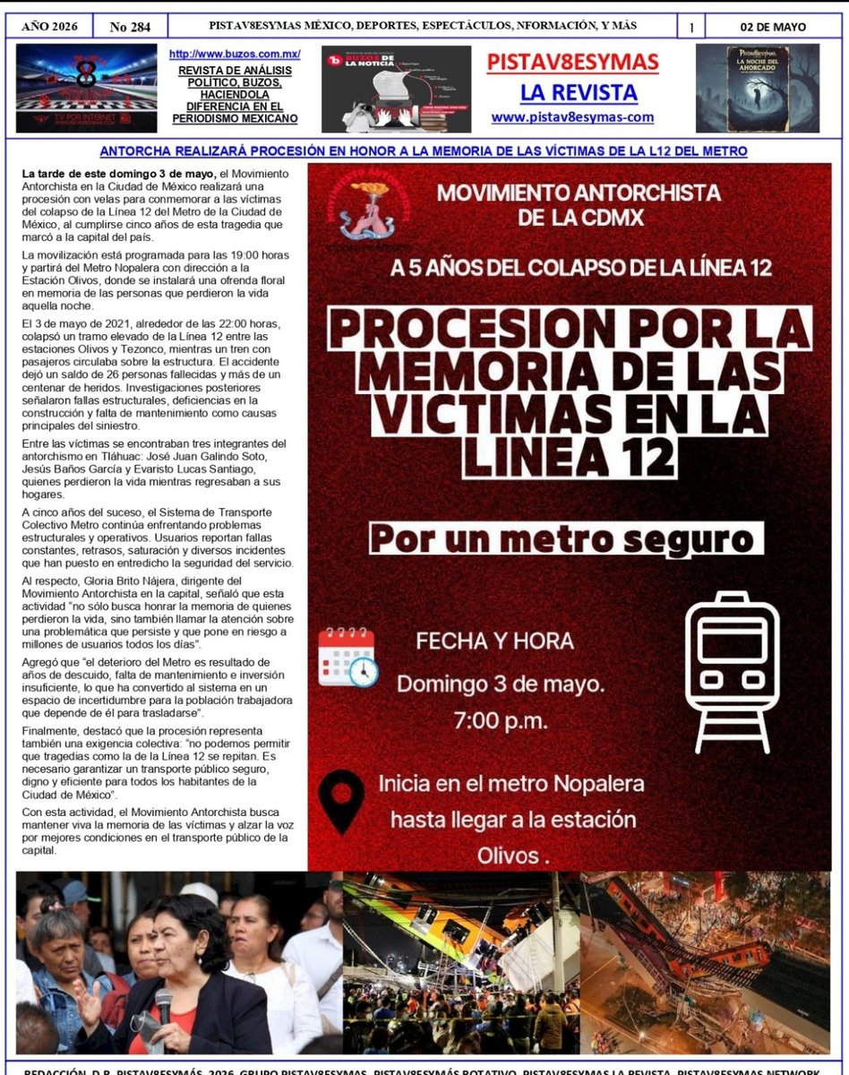 #PorUnMetroSeguro, para todos los habitantes de la Ciudad de México. No mas accidentes en el metro, no mas muertos.