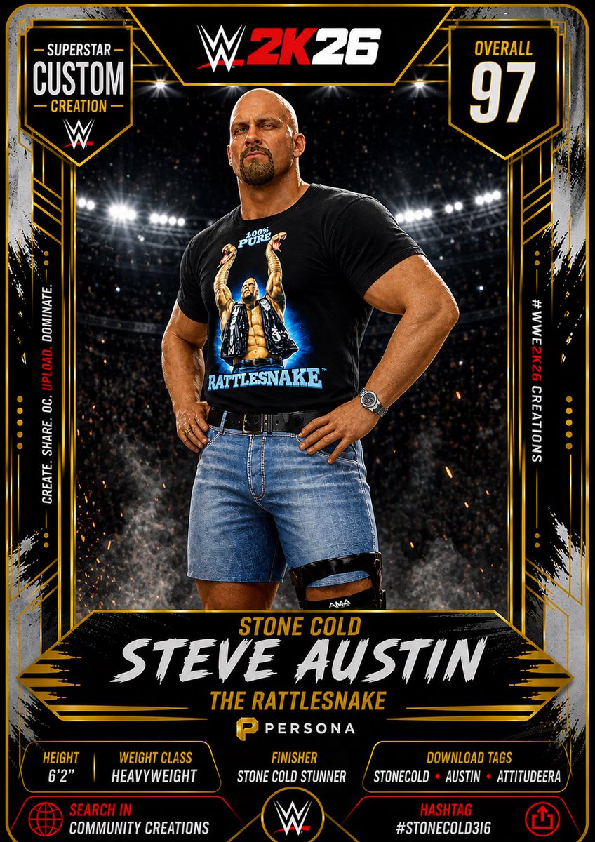 John_Berns's tweet photo. “And that’s the bottom line…”

STONE COLD ‘99 is live.
Peak Attitude Era. Pure chaos.

Download now.
#WWE2K26 #CAW #STONECOLD3I6 https://t.co/wZmoYfOZix